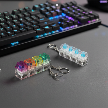 Keyboard Fidget Stress Relief Keychain for Kids & Adults