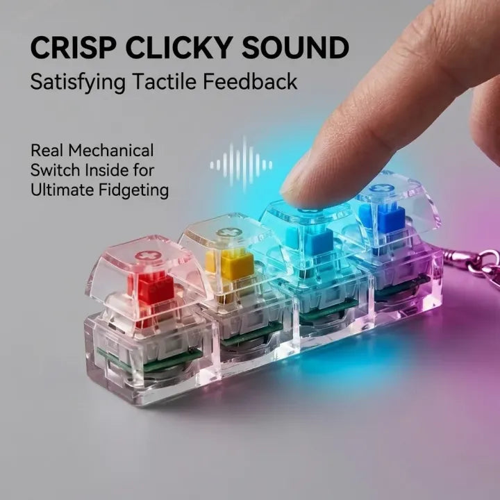 Keyboard Fidget Stress Relief Keychain for Kids & Adults