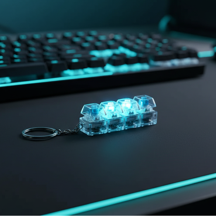 Keyboard Fidget Stress Relief Keychain for Kids & Adults
