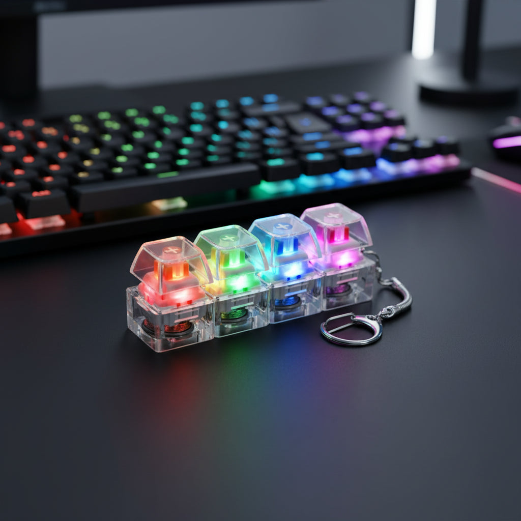 Keyboard Fidget Stress Relief Keychain for Kids & Adults