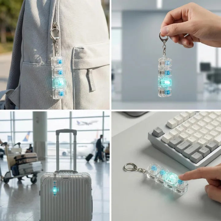 Keyboard Fidget Stress Relief Keychain for Kids & Adults
