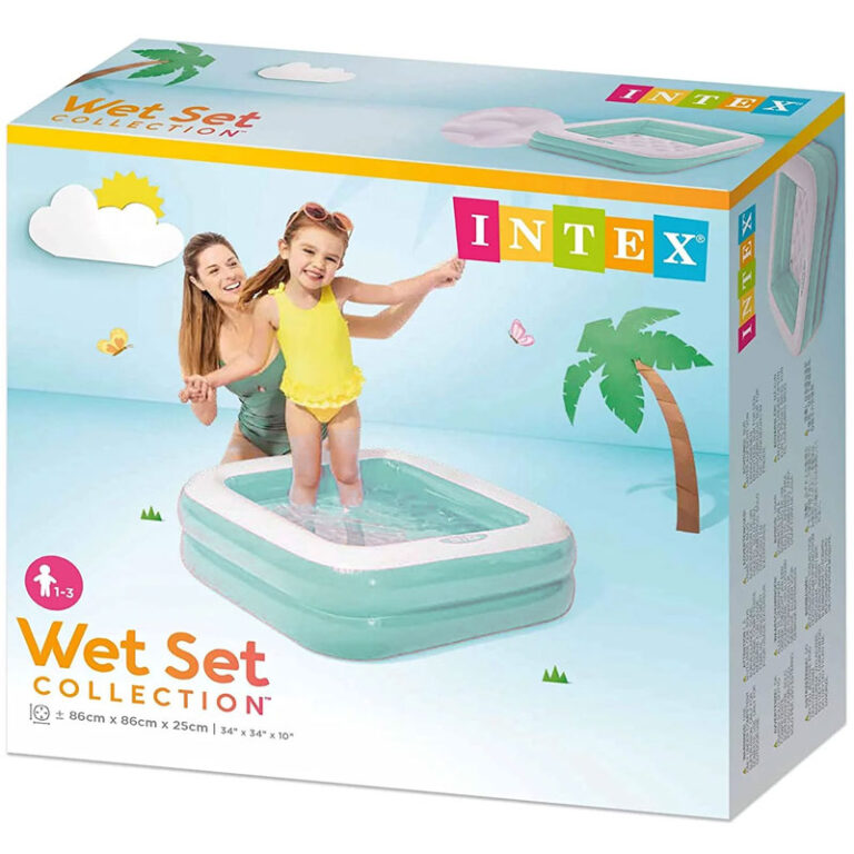 Intex  Inflatable Swimming Pool Square Blue ( 86 x 86cmx25cm) 1-3 years baby