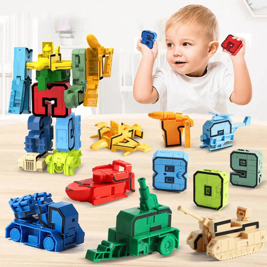 Toynix Transformer Robot With Number Figures Educational Toy Set