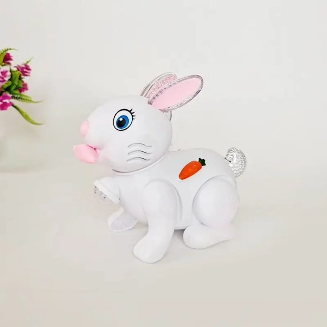 Cute Bunny Rabbit With Soft Sound, Bright Light And Jumping Movements For Kids