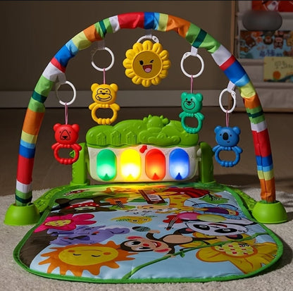 3 in 1 Newborn Baby Play Gym, Toddler Activity Play Mat, Baby Piano Fitness Rack Matt for Infants