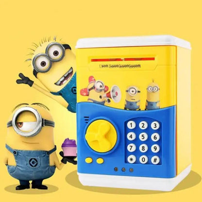 Minions Piggy Bank with Secret Code Lock  ATM Style Money Safe for Kids