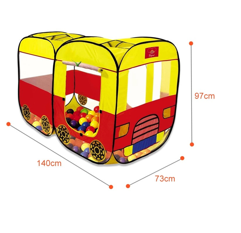 Big Pop Up Tent House + 50 balls For Kids Large School Bus Shape