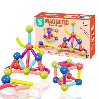 Kido kraze Magnetic Toys Building Blocks - 36/64 PCS Kids Magnet Balls and Rods Set Toddler STEM Sticks Toy Learning Educational Block Games Stacking Toys for Boy Girl Age 3+ Years Old Preschool