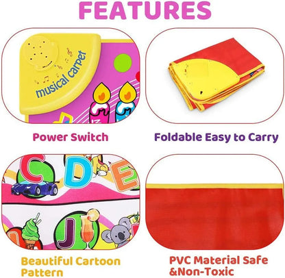 Musical Mat Educational Toy for English Letters & Words, ABC Learning and Sound Book, Interaction Learning Touch Play Game For Kids
