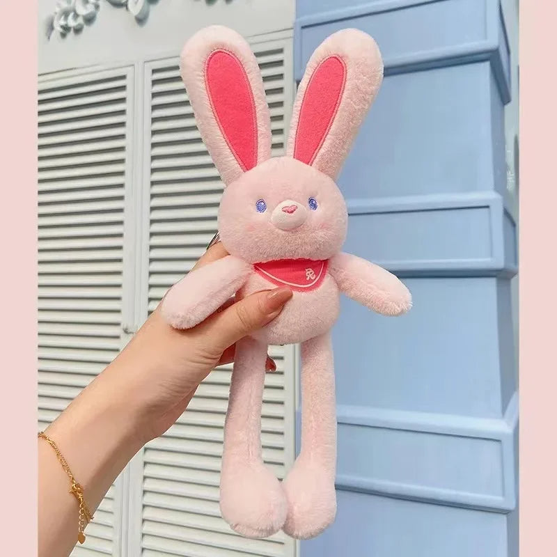 Produck Pulling Ears Rabbit Plush Toy Interactive Soft Stuffed Animal