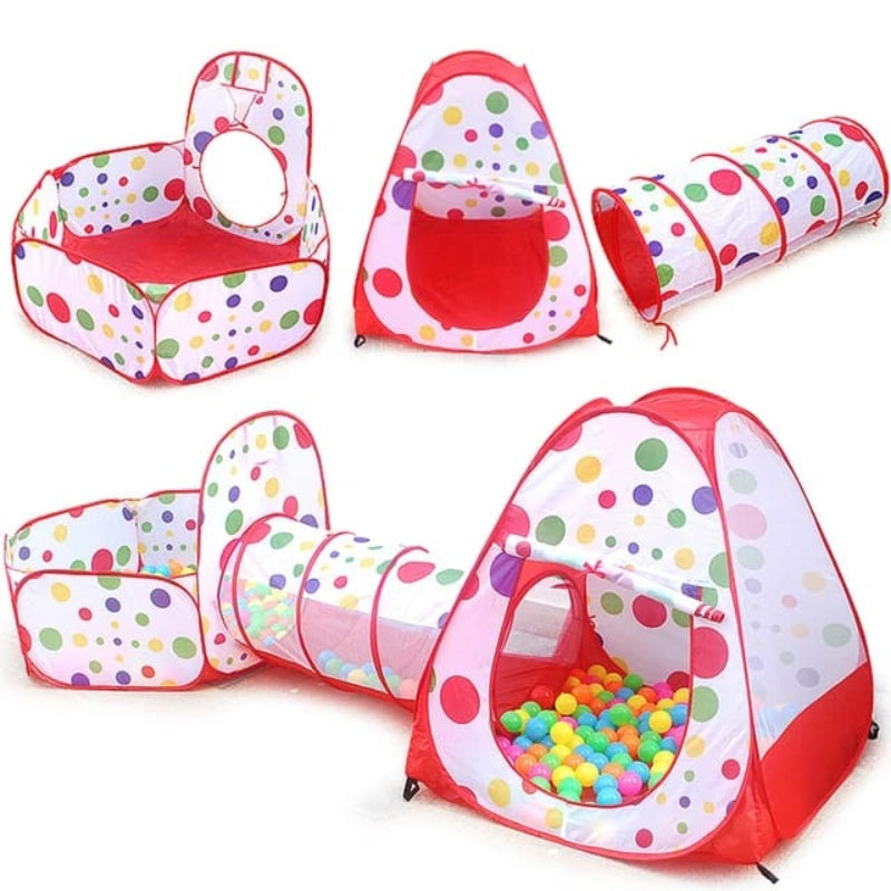Tunnel Tent House 3-in-1 Crawling For Kids With 50 Balls