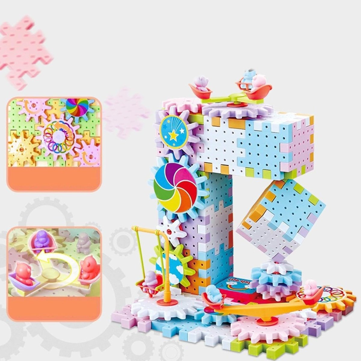 Planet Junior Electric Gear Spinning STEM Building Blocks Set