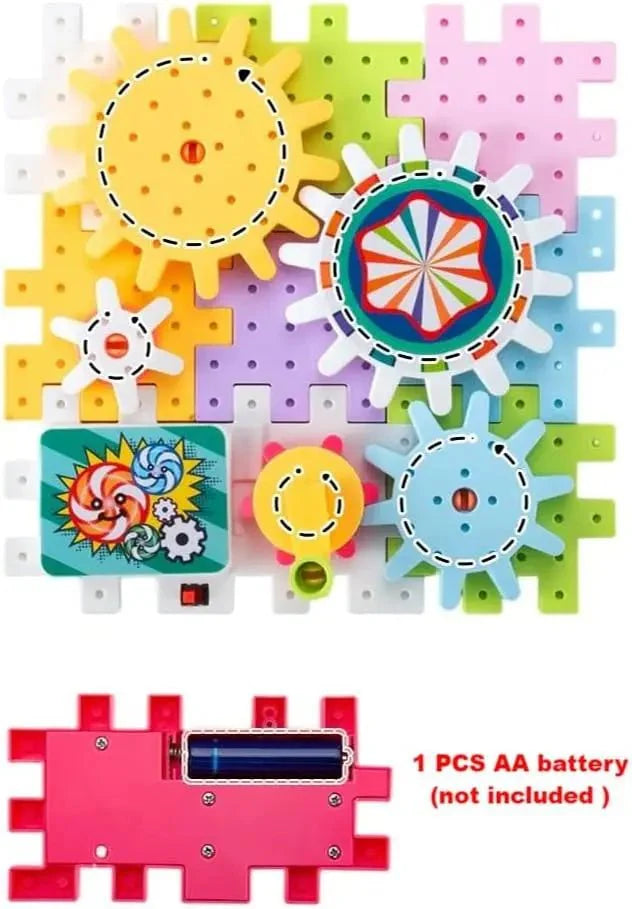 Planet Junior Electric Gear Spinning STEM Building Blocks Set