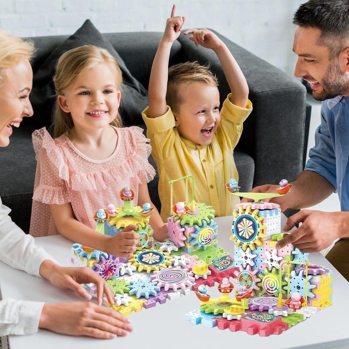 Planet Junior Electric Gear Spinning STEM Building Blocks Set
