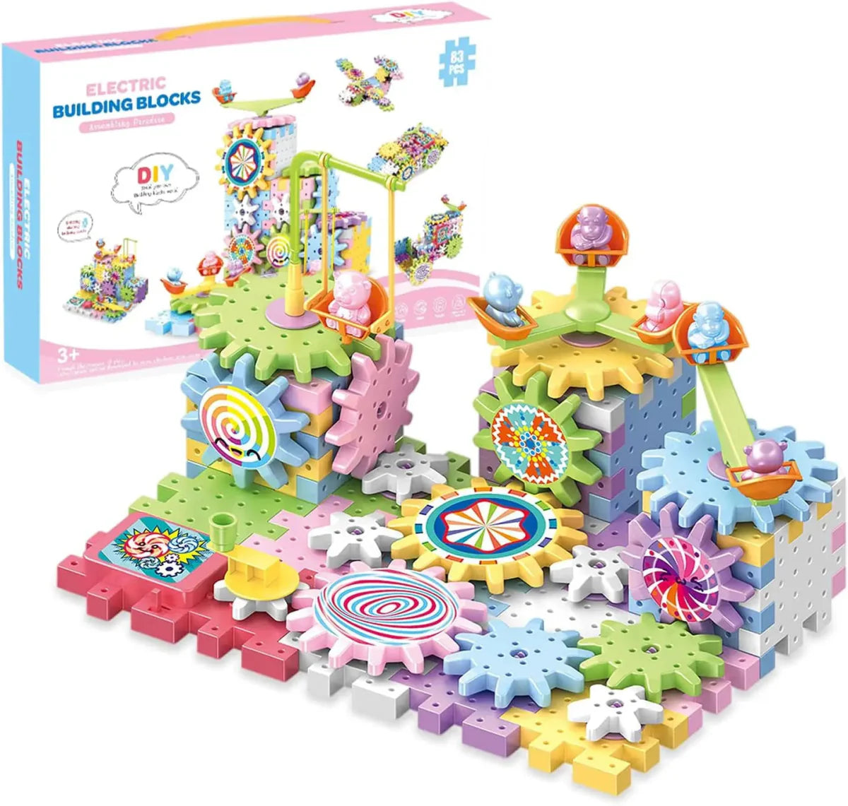 Planet Junior Electric Gear Spinning STEM Building Blocks Set
