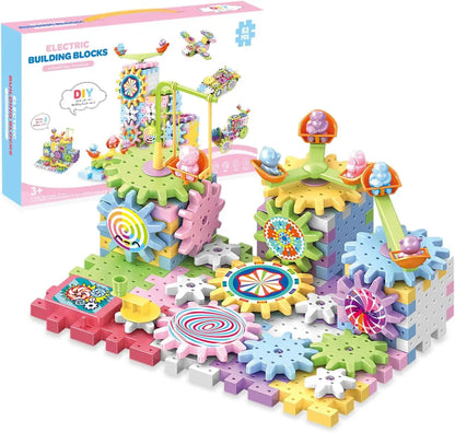 Planet Junior Electric Gear Spinning STEM Building Blocks Set