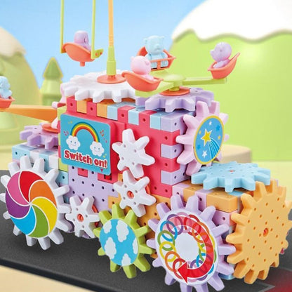 Planet Junior Electric Gear Spinning STEM Building Blocks Set