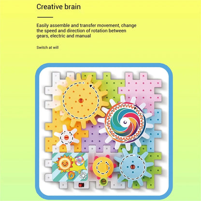 Planet Junior Electric Gear Spinning STEM Building Blocks Set