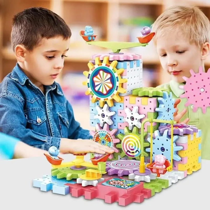 Planet Junior Electric Gear Spinning STEM Building Blocks Set