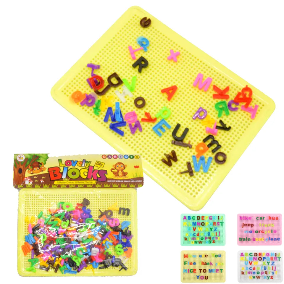 Educational Peg Board For Learning English Aplhabets Pin Board Kids