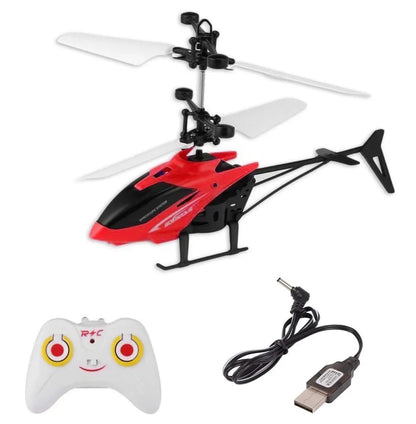 SkyRider 2-in-1 RC Helicopter – Hand Sensor Charging & 3D Light Show