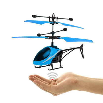SkyRider 2-in-1 RC Helicopter – Hand Sensor Charging & 3D Light Show