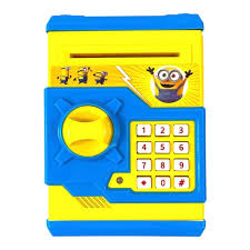 Minions Piggy Bank with Secret Code Lock  ATM Style Money Safe for Kids