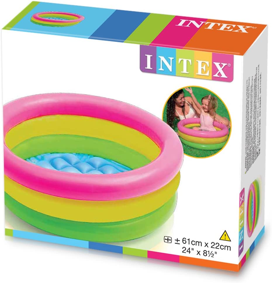 INTEX Sunset Glow Baby Pool ( 24” x 8.5″ )  ( 61cm x 22cm ) Inflated for 1 Baby