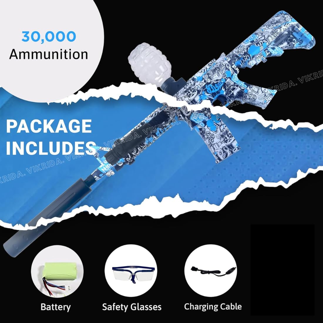 Planet Junior M4 Electric Gel Blaster Rifle Automatic Graffiti Edition