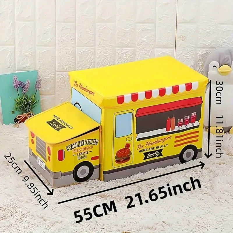 Planet Junior School Bus Toy Storage Box for Kids