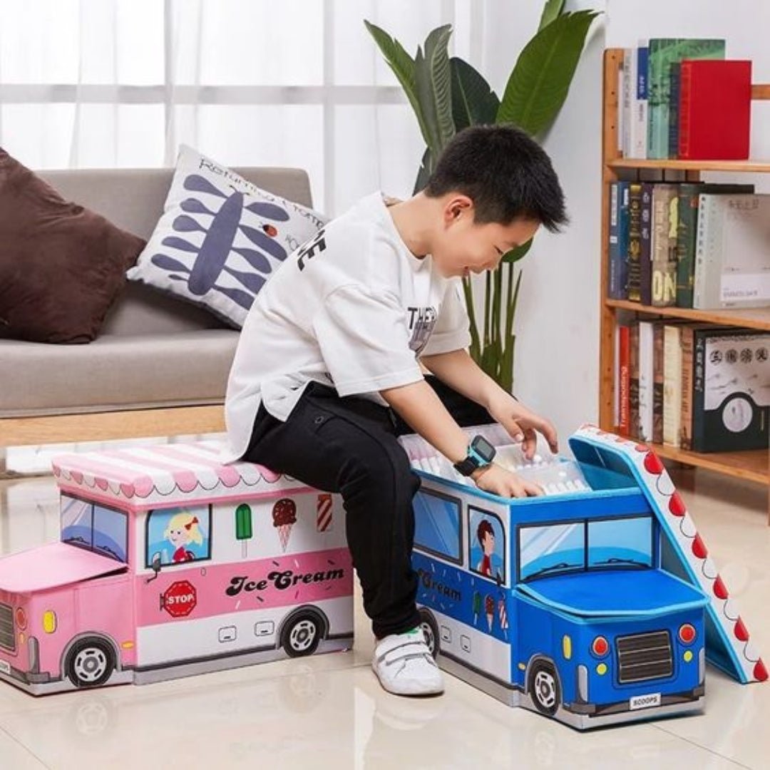 Planet Junior School Bus Toy Storage Box for Kids