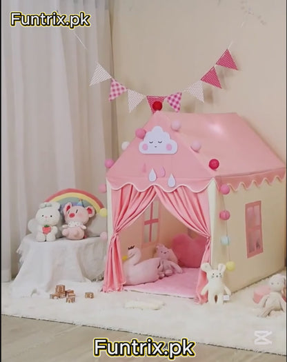 Kids Indoor Playhouse Tent  Portable Play With 50 soft Balls By Funtrix