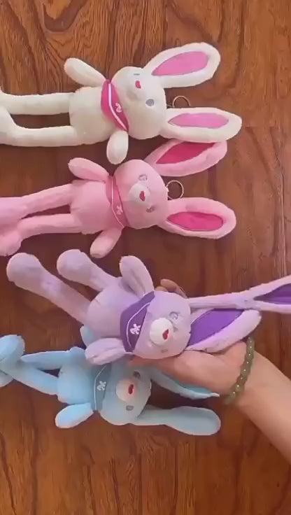 Pulling Ears Rabbit Plush Toy Interactive Soft Stuffed Animal