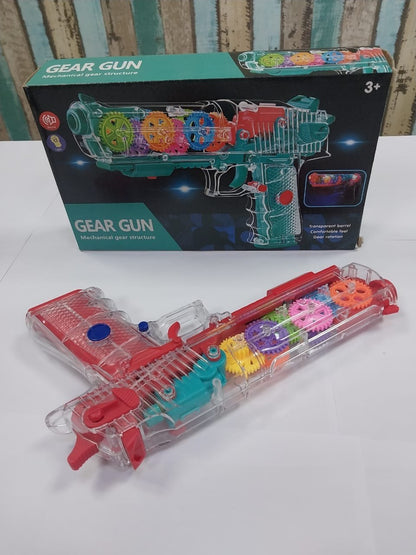 Transparent Musical Gear Toy Gun