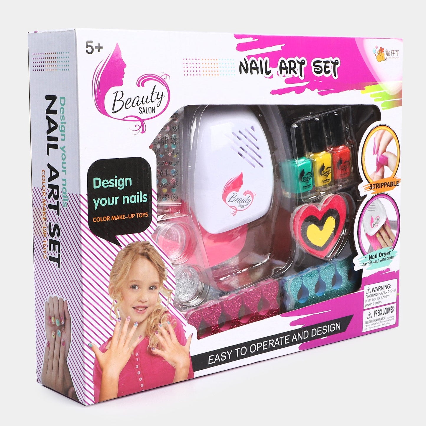 Nail Art Set For Girls 5+ with Light-up Dryer
